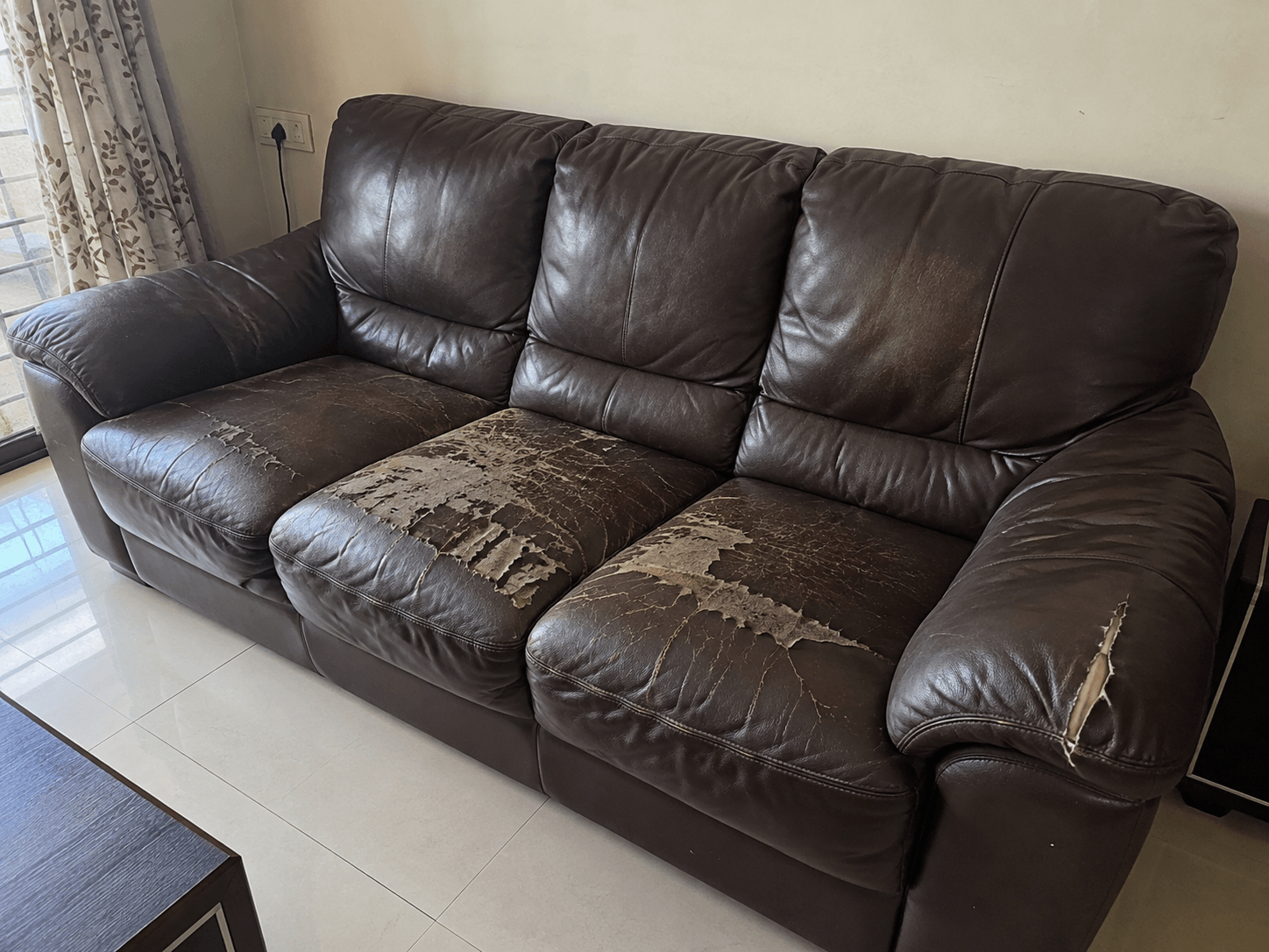 Sofa before repair